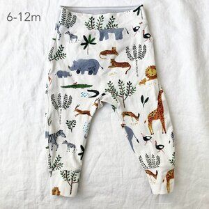 🪴5/$30 Loulou Lollipop 6-12 Months Baby Safari Animals White Leggings Pants